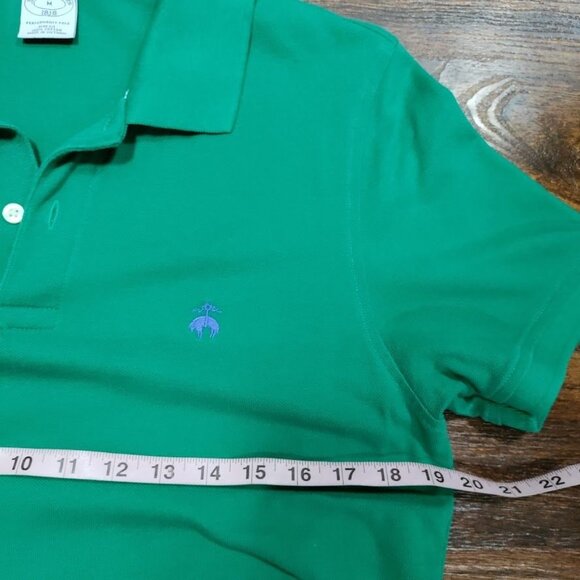 Brooks Brothers Mens Green Polo Shirt Size L Cotton Casual Classic Fit M - Picture 10 of 12